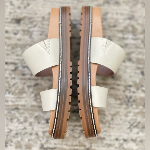 Madewell The Charley Leather Sandals Size 6 Cream Beige 2 strap - Picture 4 of 7